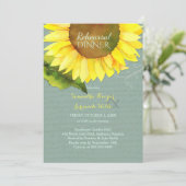 Invitation Dîner de répétition Mariage de tournesol grisé (Debout devant)