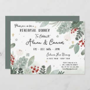 Invitation Dîner de répétition Mariage de vacances de décembr