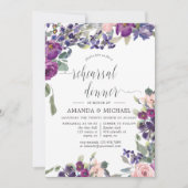 Invitation Dîner de répétition Mariage de violet et de prune (Devant)