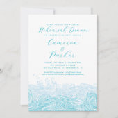Invitation Dîner de répétition Mariage Décontracté Aqua Ocean (Devant)