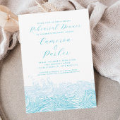 Invitation Dîner de répétition Mariage Décontracté Aqua Ocean