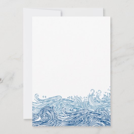 Invitation Dîner de répétition Mariage Décontracté Blue Ocean (Dos)