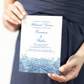 Invitation Dîner de répétition Mariage Décontracté Blue Ocean