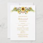 Invitation Dîner de répétition Mariage décoratif Fleurs d'été (Devant)