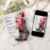 Invitation Dîner de répétition Mariage des bottes de cowboy R