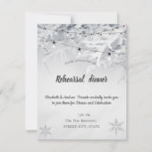 Invitation Dîner de répétition Mariage des Branches de neige (Devant)
