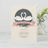 Invitation Dîner de répétition Mariage des cygnes gracieux In (Debout devant)