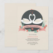 Invitation Dîner de répétition Mariage des cygnes gracieux In (Devant / Derrière)