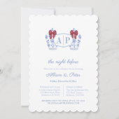 Invitation Dîner de répétition Mariage des fêtes de Monogramm (Devant)
