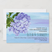 Invitation Dîner de répétition mariage des hydrangées bleues (Devant)