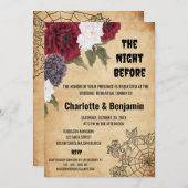 Invitation Dîner de répétition Mariage d'Halloween vintage (Devant / Derrière)