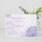 Invitation Dîner de répétition Mariage d'Hydrangea violet (Debout devant)