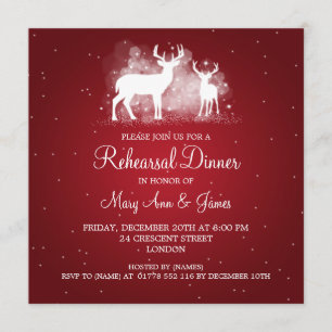 Invitation Dîner de répétition Mariage Dîner d'hiver Deer Spa