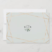 Invitation Dîner de répétition Mariage d'or Eucalyptus Green (Dos)