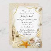 Invitation Dîner de répétition Mariage du château de sable de (Devant / Derrière)