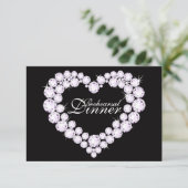 Invitation Dîner de répétition mariage du coeur de diamant mo (Debout devant)