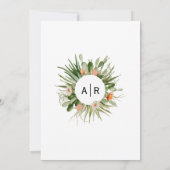 Invitation Dîner de répétition Mariage du désert floral de Ca (Dos)