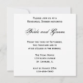 Invitation Dîner de répétition Mariage du Sunflower Corner (Dos)