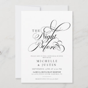 Invitation Dîner de répétition Mariage élégant