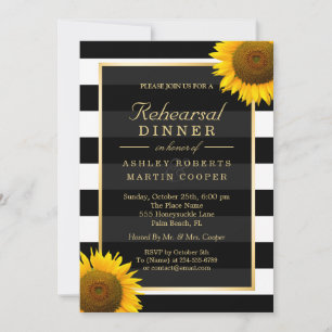 Invitation Dîner de répétition mariage Élégant décor de tourn