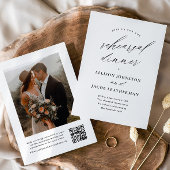 Invitation Dîner de répétition Mariage élégant du code QR