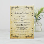 Invitation Dîner de répétition Mariage élégant Vintage Parchm (Debout devant)