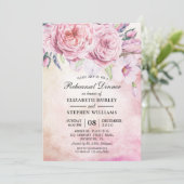 Invitation Dîner de répétition mariage Elégante aquarelle Flo (Debout devant)