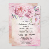 Invitation Dîner de répétition mariage Elégante aquarelle Flo (Devant / Derrière)