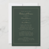 Invitation Dîner de répétition Mariage Emerald Green & Gold (Devant)