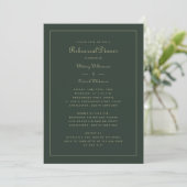 Invitation Dîner de répétition Mariage Emerald Green & Gold (Debout devant)