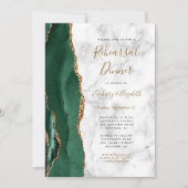 Invitation Dîner de répétition Mariage Emerald Green Marble (Devant)