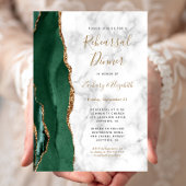 Invitation Dîner de répétition Mariage Emerald Green Marble
