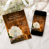 Invitation Dîner de répétition Mariage en bois d'Hydrangea bl