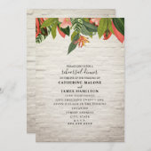 Invitation Dîner de répétition Mariage en brique blanche trop (Devant / Derrière)