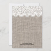 Invitation Dîner de répétition Mariage en dentelle et en tach (Dos)