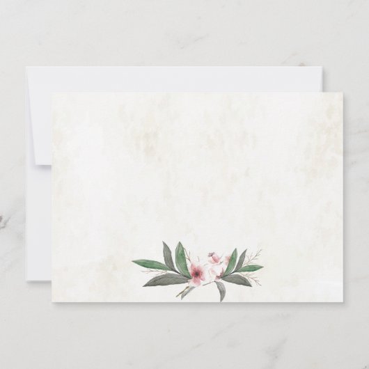 Invitation Dîner de répétition Mariage en fleurs botaniques (Dos)