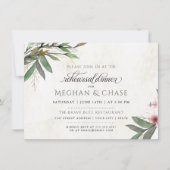 Invitation Dîner de répétition Mariage en fleurs botaniques (Devant)