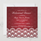 Invitation Dîner de répétition Mariage en rouge Motif (Devant)