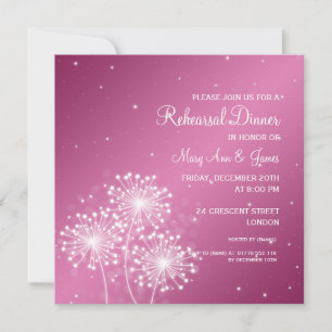 Invitation Dîner de répétition Mariage Été Épargne Rose rose