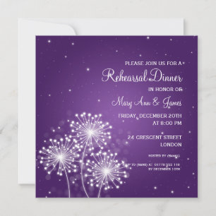 Invitation Dîner de répétition Mariage Été Épargne violet