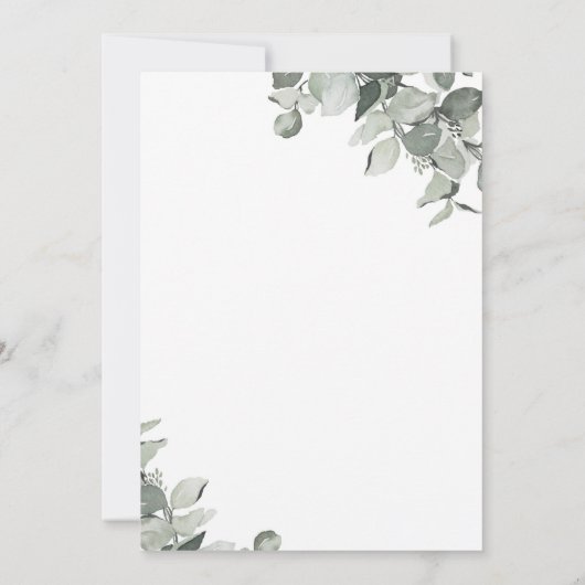 Invitation Dîner de répétition Mariage Eucalyptus (Dos)