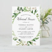 Invitation Dîner de répétition Mariage Eucalyptus Green Feuil (Debout devant)