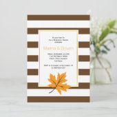 Invitation Dîner de répétition mariage feuilles et rayures de (Debout devant)