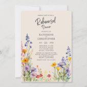 Invitation Dîner de répétition Mariage Fleur sauvage beige de (Devant)