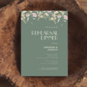 Invitation Dîner de répétition Mariage fleur sauvage Sage Dec