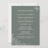 Invitation Dîner de répétition Mariage Fleurs de prairie (Devant)