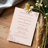 Invitation Dîner de répétition Mariage Fleurs de prairie