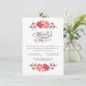 Invitation Dîner de répétition mariage Fleurs florales rustiq (Debout devant)