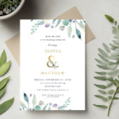 Invitation Dîner de répétition Mariage Floral de luxe Invitat