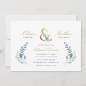 Invitation Dîner de répétition Mariage Floral de luxe Invitat (Devant)